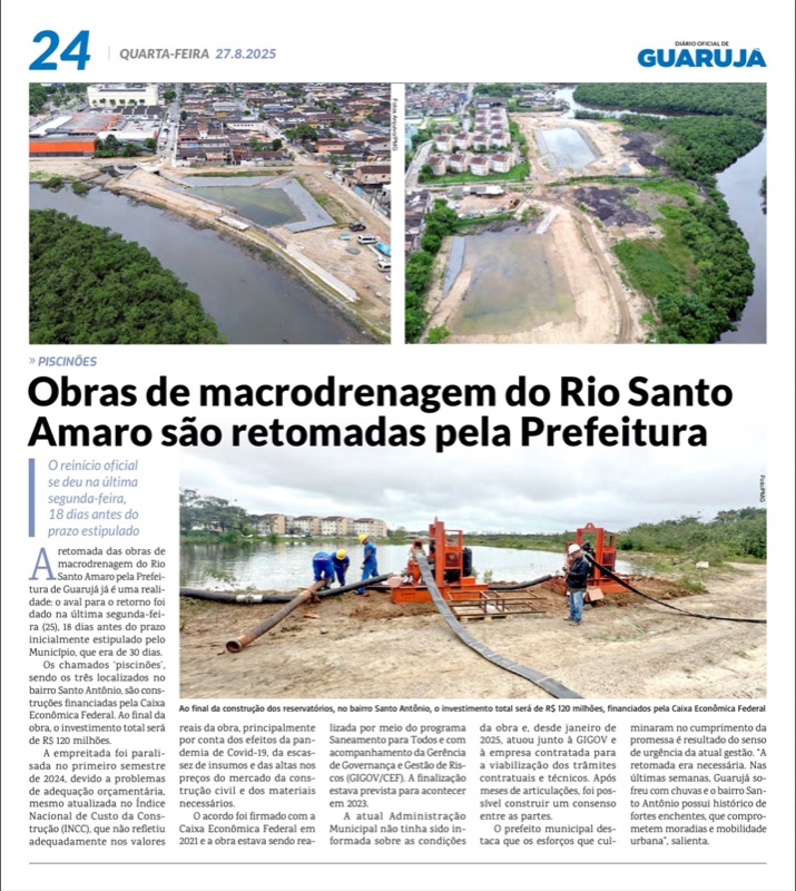 Recorte do Diário Oficial de Guarujá