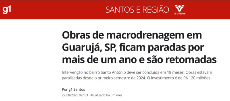 Recorte do g1 Santos