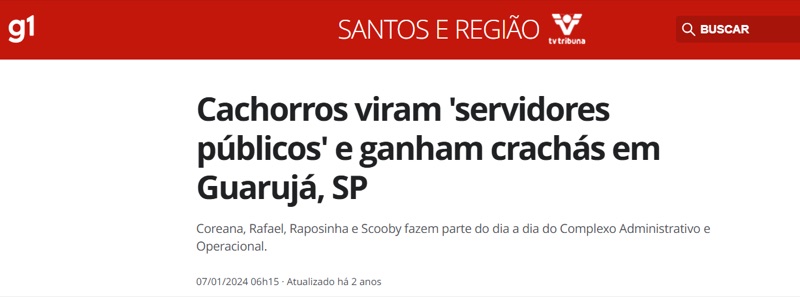 Recorte do g1 Santos