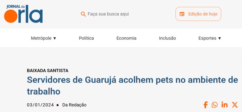 Recorte do Jornal da Orla