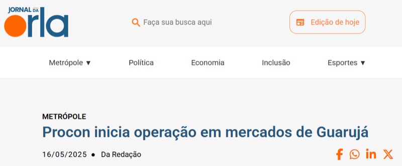 Recorte do Jornal da Orla